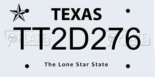 TT2D276 Texas License Plate