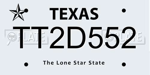 TT2D552 Texas License Plate