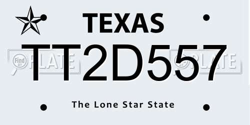 TT2D557 Texas License Plate