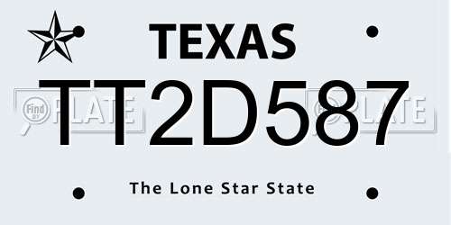 TT2D587 Texas License Plate