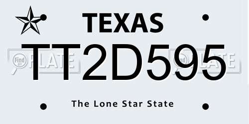 TT2D595 Texas License Plate