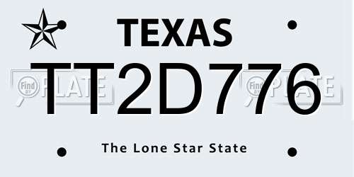 TT2D776 Texas License Plate