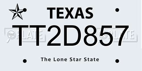 TT2D857 Texas License Plate