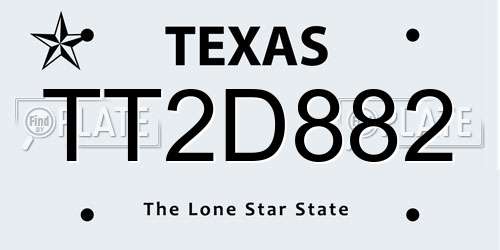 TT2D882 Texas License Plate