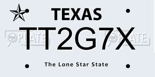 TT2G7X Texas License Plate