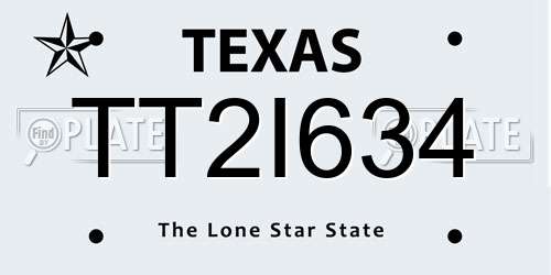 TT2I634 Texas License Plate