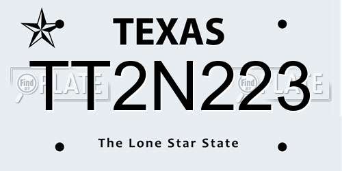 TT2N223 Texas License Plate