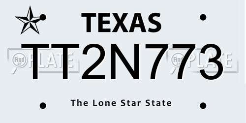 TT2N773 Texas License Plate
