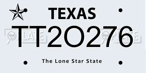 TT2O276 Texas License Plate