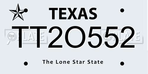 TT2O552 Texas License Plate