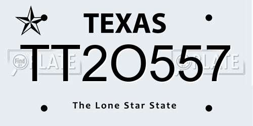 TT2O557 Texas License Plate