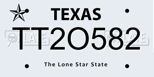 TT2O582 Texas License Plate