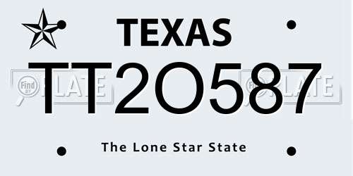 TT2O587 Texas License Plate