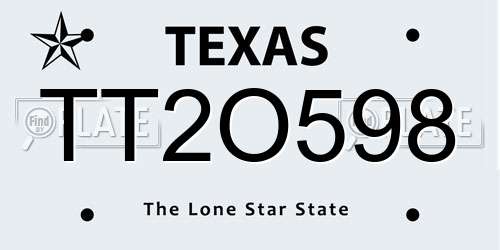 TT2O598 Texas License Plate