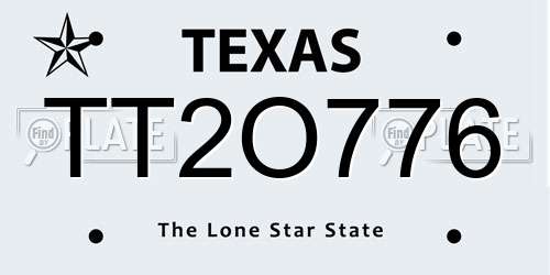 TT2O776 Texas License Plate
