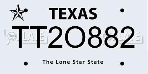 TT2O882 Texas License Plate