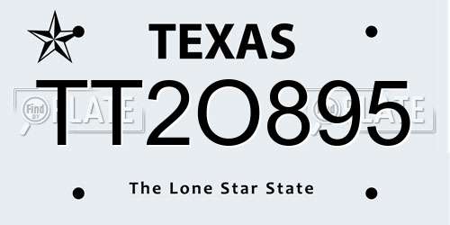 TT2O895 Texas License Plate