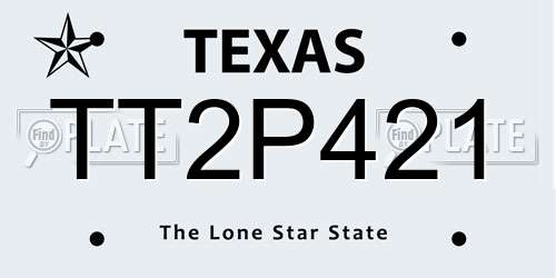 TT2P421 Texas License Plate