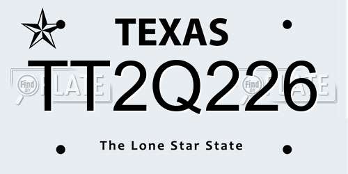 TT2Q226 Texas License Plate