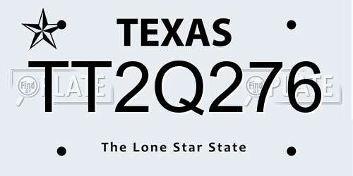 TT2Q276 Texas License Plate