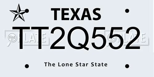 TT2Q552 Texas License Plate