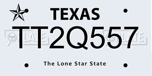 TT2Q557 Texas License Plate