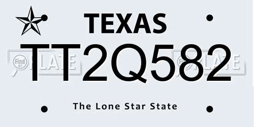 TT2Q582 Texas License Plate