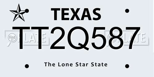 TT2Q587 Texas License Plate