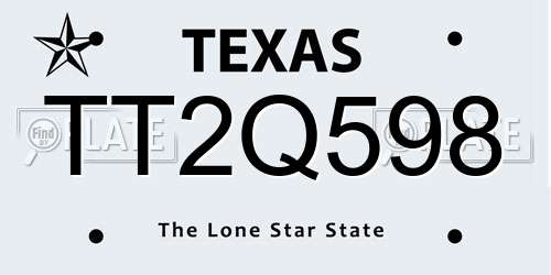 TT2Q598 Texas License Plate