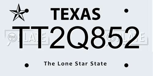 TT2Q852 Texas License Plate