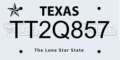TT2Q857 Texas License Plate