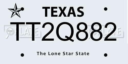 TT2Q882 Texas License Plate