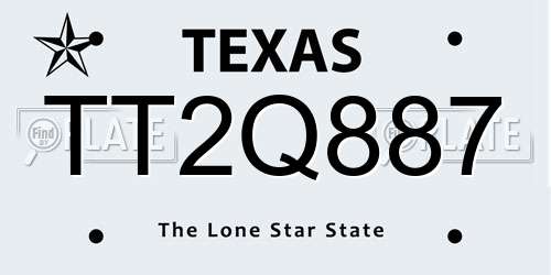 TT2Q887 Texas License Plate