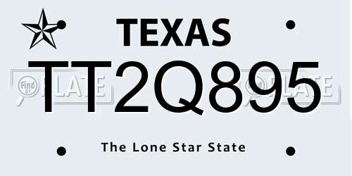 TT2Q895 Texas License Plate