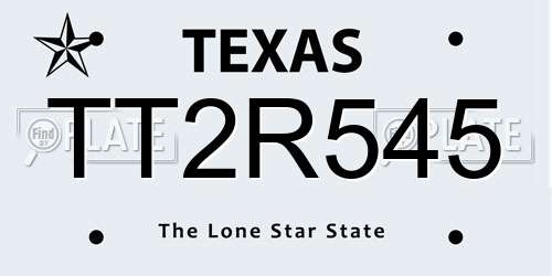 TT2R545 Texas License Plate