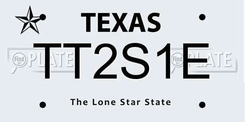 TT2S1E Texas License Plate
