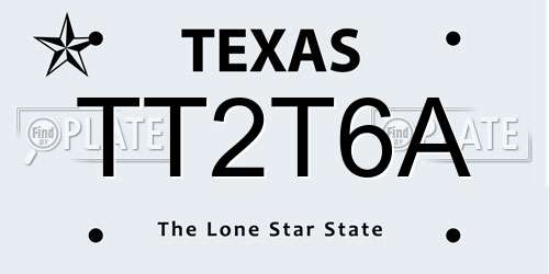 TT2T6A Texas License Plate