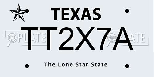 TT2X7A Texas License Plate