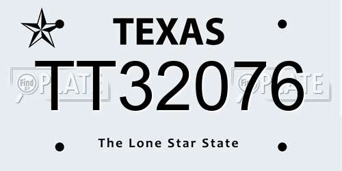 TT32076 Texas License Plate