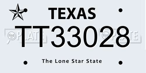 TT33028 Texas License Plate