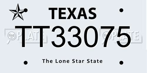 TT33075 Texas License Plate