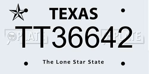 TT36642 Texas License Plate