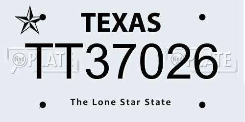 TT37026 Texas License Plate