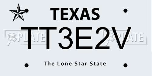 TT3E2V Texas License Plate