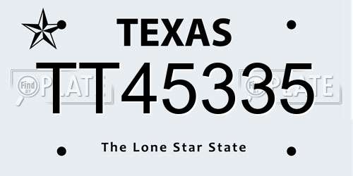 TT45335 Texas License Plate