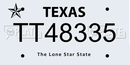 TT48335 Texas License Plate