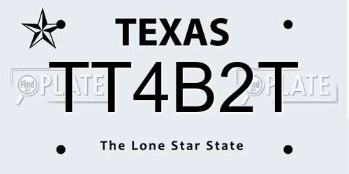TT4B2T Texas License Plate