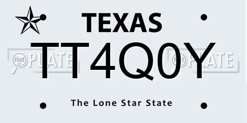 TT4Q0Y Texas License Plate