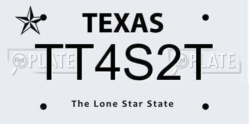 TT4S2T Texas License Plate