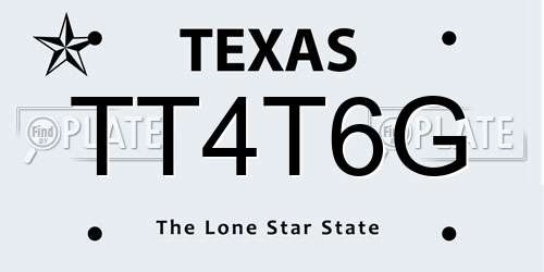 TT4T6G Texas License Plate